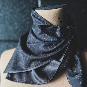 Black Boot stitch Bandana Scarf